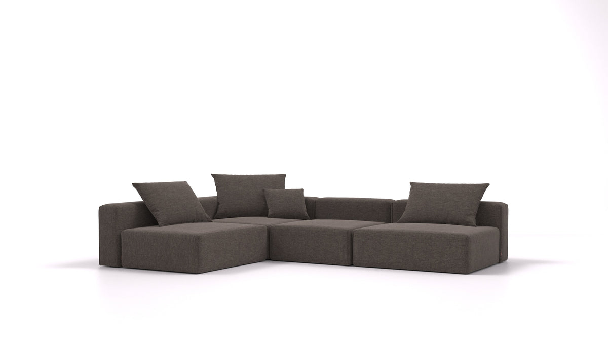 Bard L, divano modulare FEYDOM in tessuto Velare ET-12 Dark Grey