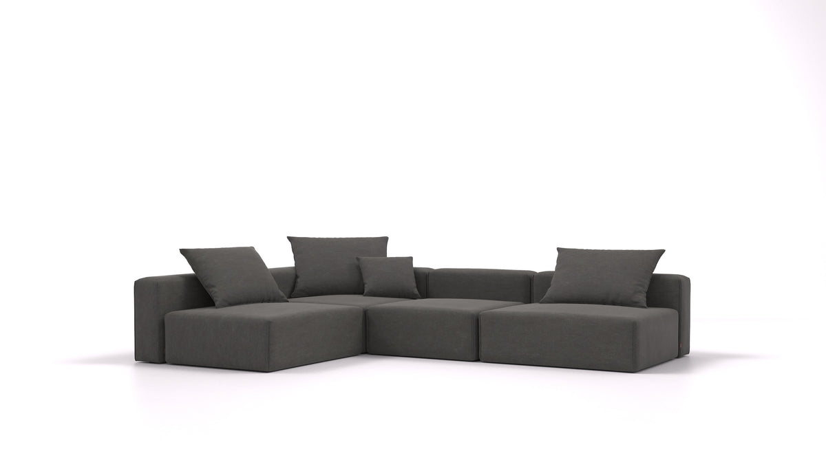 Bard L, divano modulare FEYDOM in tessuto Mollia FF-12 Dark Grey