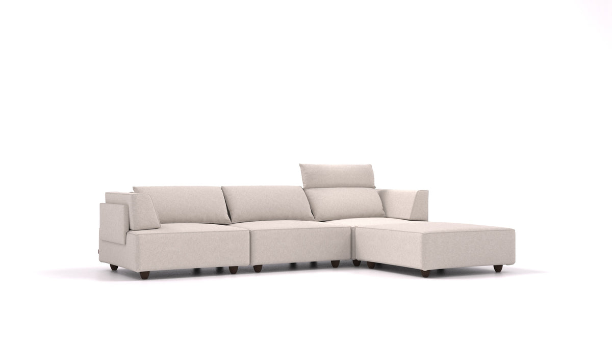 CasCais CS, divano modulare FEYDOM in tessuto Icon IC-02 Natur, gambe scure