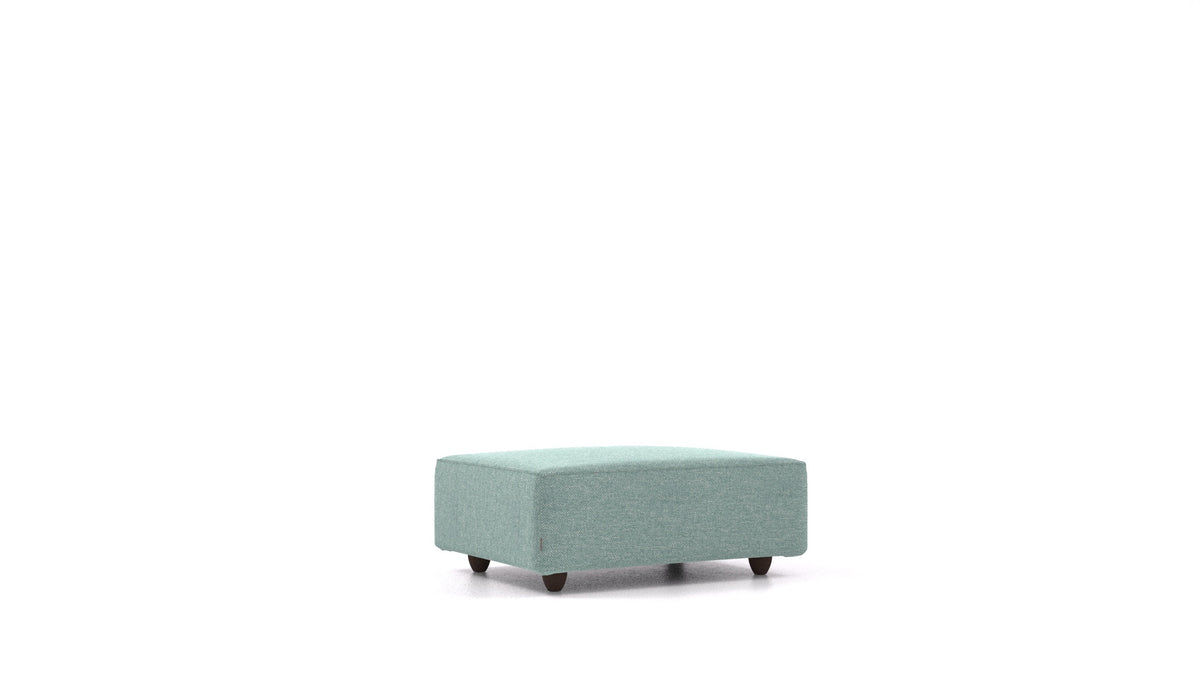 Cascais F, elemento del divano modulare FEYDOM in tessuto Alure DE-75 Pastel Blue, gambe scure