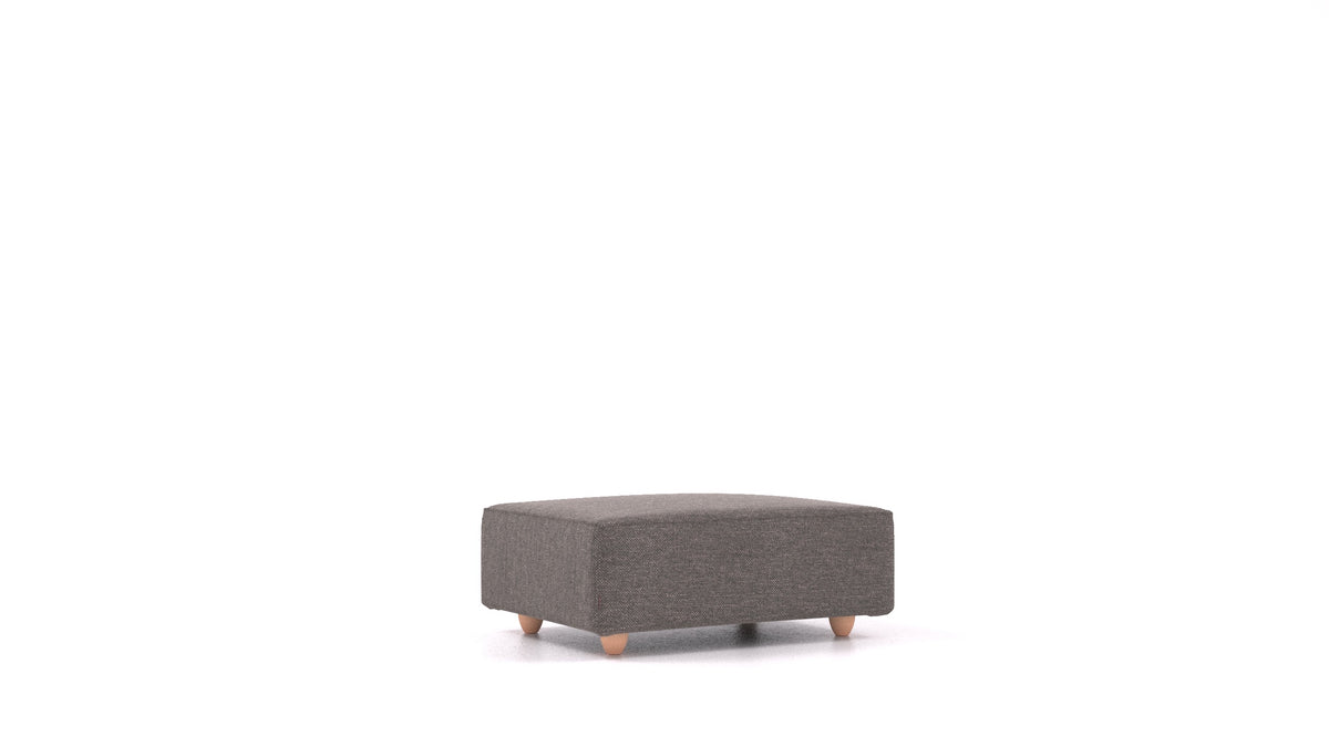 Cascais F, elemento del divano modulare FEYDOM in tessuto Alure DE-92 Middle Grey, gambe chiare