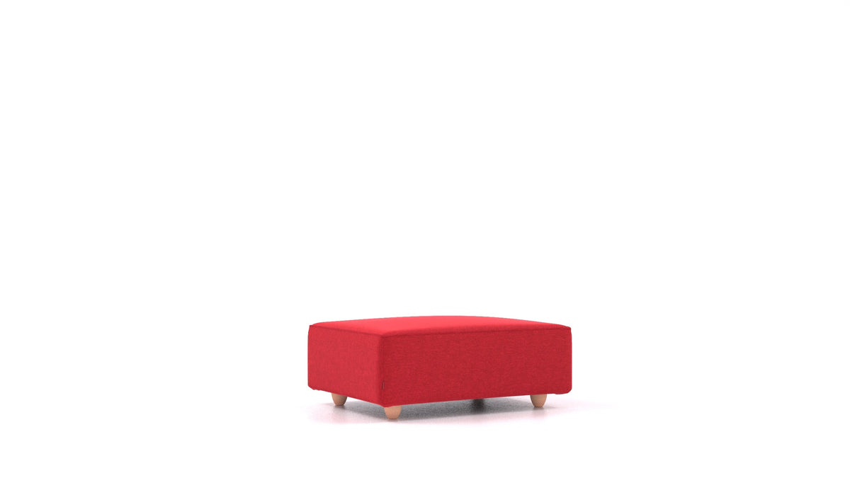 Cascais F, elemento del divano modulare FEYDOM in tessuto Velare ET-11 Red, gambe chiare