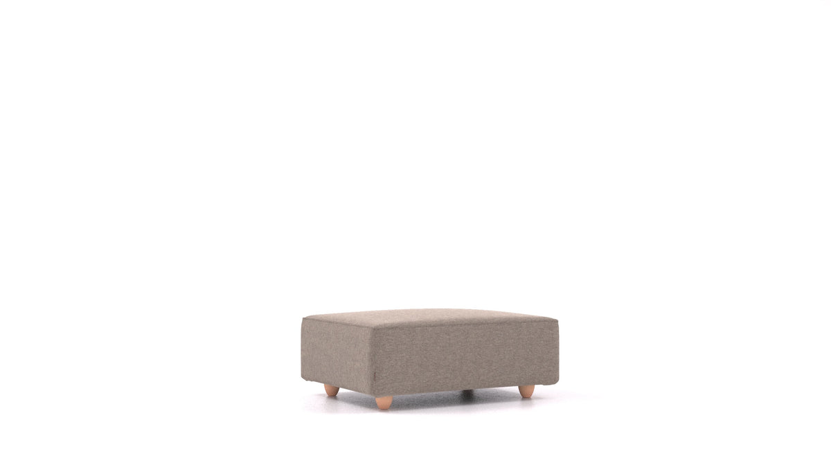 Cascais F, elemento del divano modulare FEYDOM in tessuto Velare ET-14 Middle Grey, gambe chiare