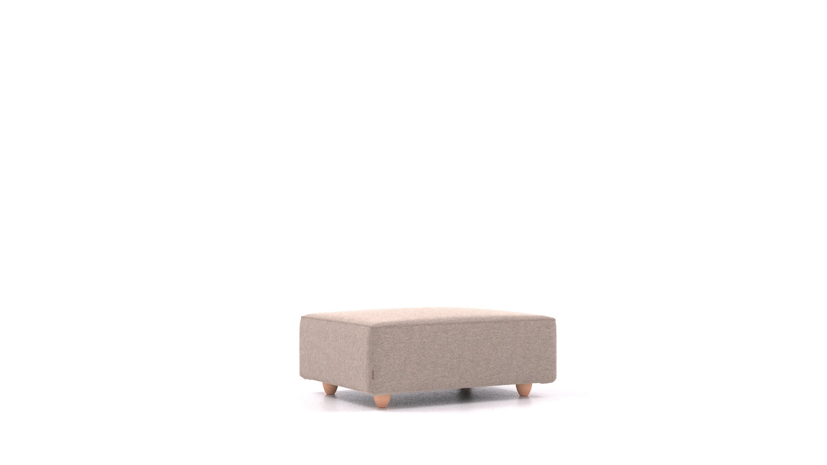 Cascais F, elemento del divano modulare FEYDOM in tessuto Velare ET-15 Light Grey, gambe chiare
