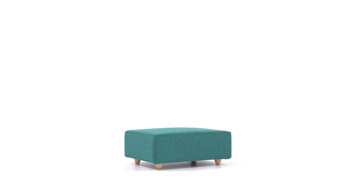 Cascais F, elemento del divano modulare FEYDOM in tessuto Velare ET-16 Turquoise, gambe chiare