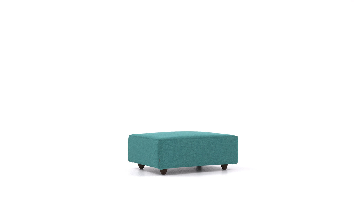 Cascais F, elemento del divano modulare FEYDOM in tessuto Velare ET-16 Turquoise, gambe scure