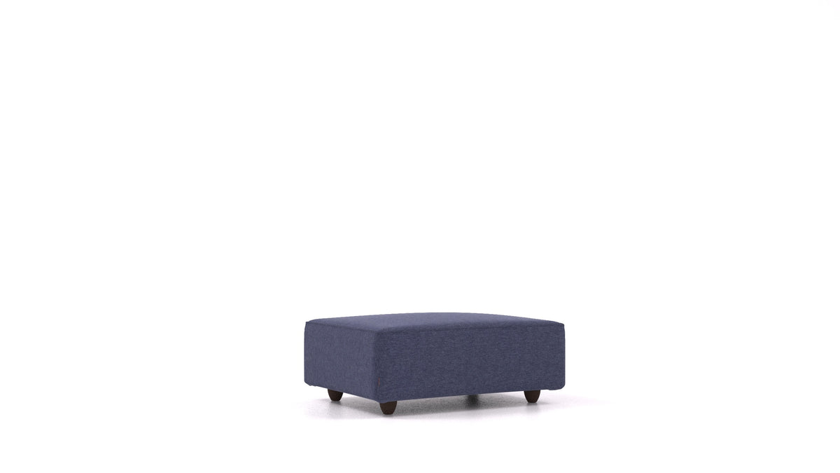 Cascais F, elemento del divano modulare FEYDOM in tessuto Velare ET-80 Noble Blue, gambe scure