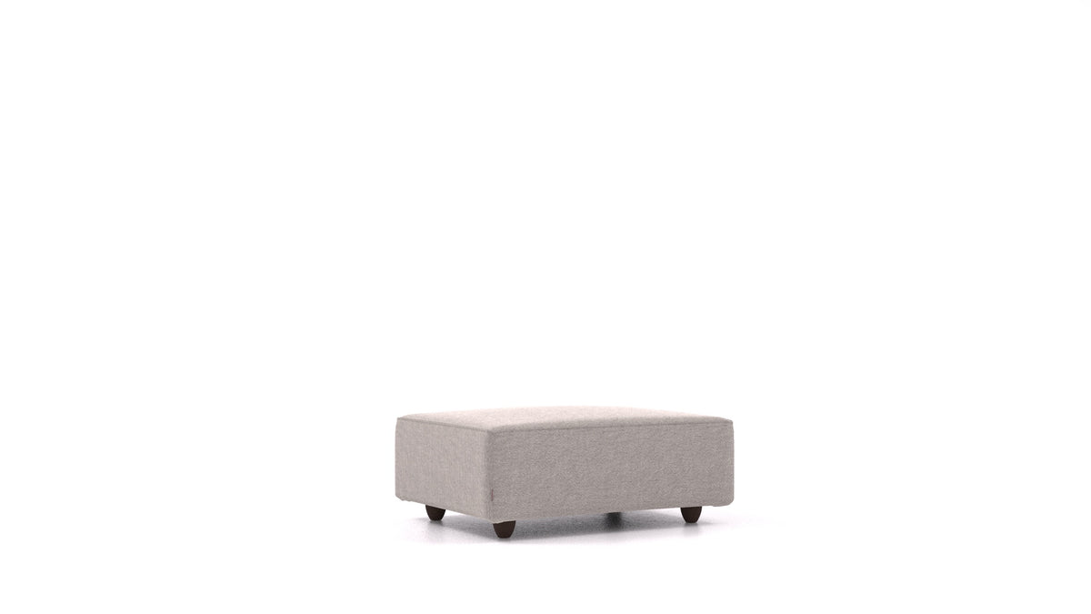Cascais F, elemento del divano modulare FEYDOM in tessuto Phoenix FE-84 Middle Grey, gambe scure