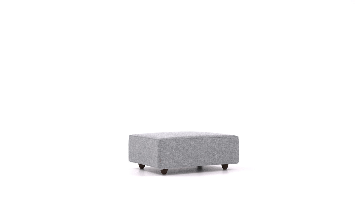 Cascais F, elemento del divano modulare FEYDOM in tessuto Phoenix FE-92 Dark Grey, gambe scure