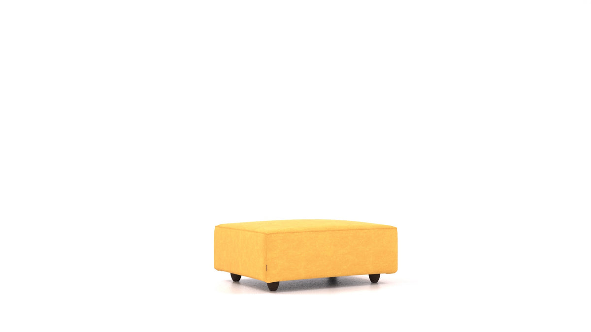 Cascais F, elemento del divano modulare FEYDOM in tessuto Mollia FF-16 Yellow, gambe scure