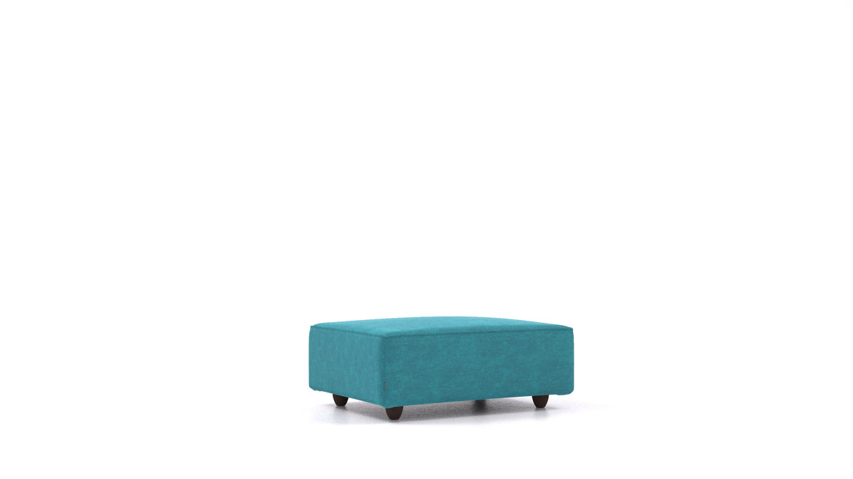Cascais F, elemento del divano modulare FEYDOM in tessuto Mollia FF-20 Turquoise, gambe scure