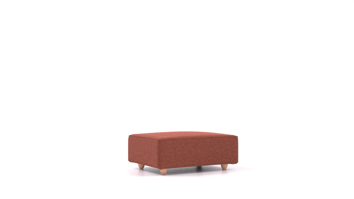 Cascais F, elemento del divano modulare FEYDOM in tessuto Icon IC-59 Etno Red, gambe chiare