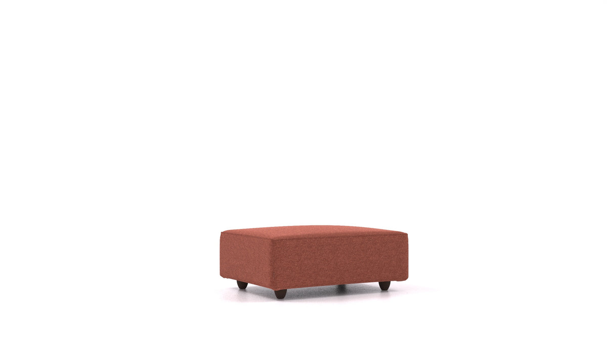 Cascais F, elemento del divano modulare FEYDOM in tessuto Icon IC-59 Etno Red, gambe scure