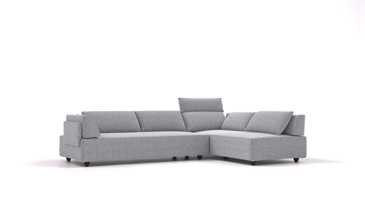 CasCais G, divano modulare FEYDOM in tessuto Phoenix FE-92 Dark Grey, gambe scure