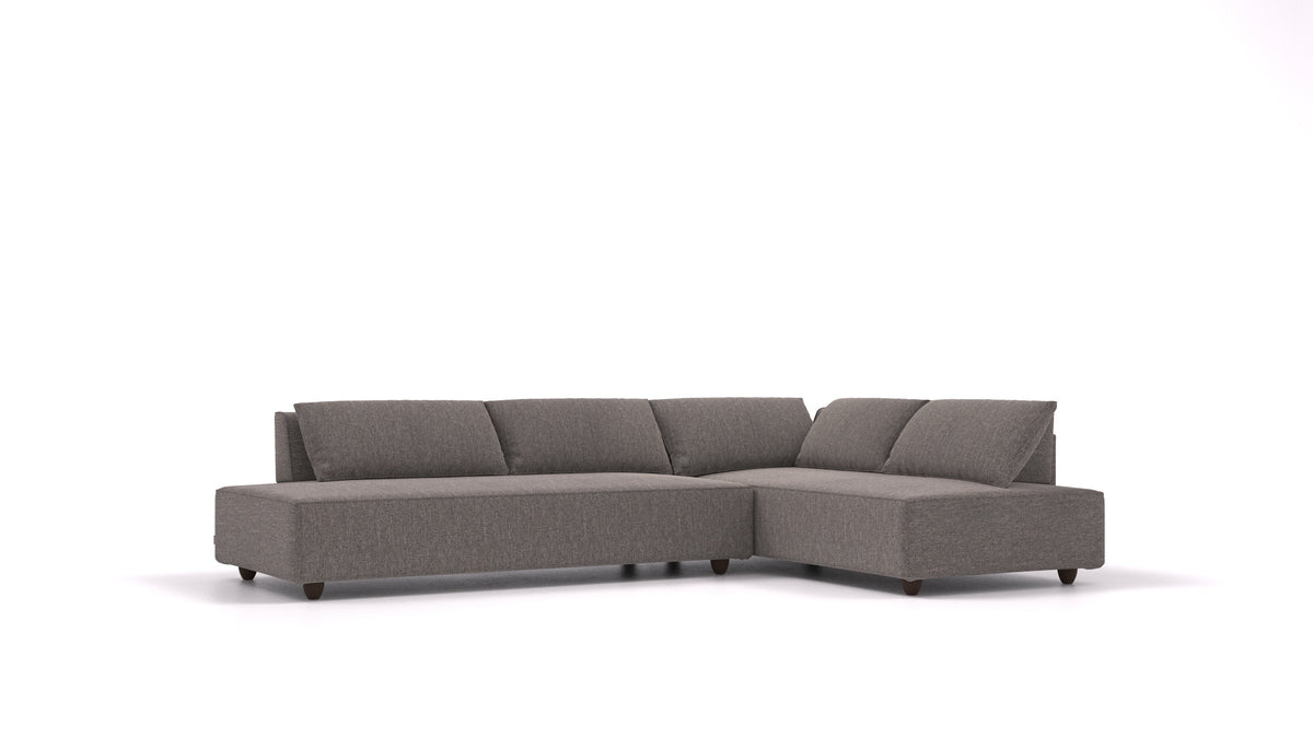 CasCais GS, divano modulare FEYDOM in tessuto Alure DE-92 Middle Grey, gambe scure