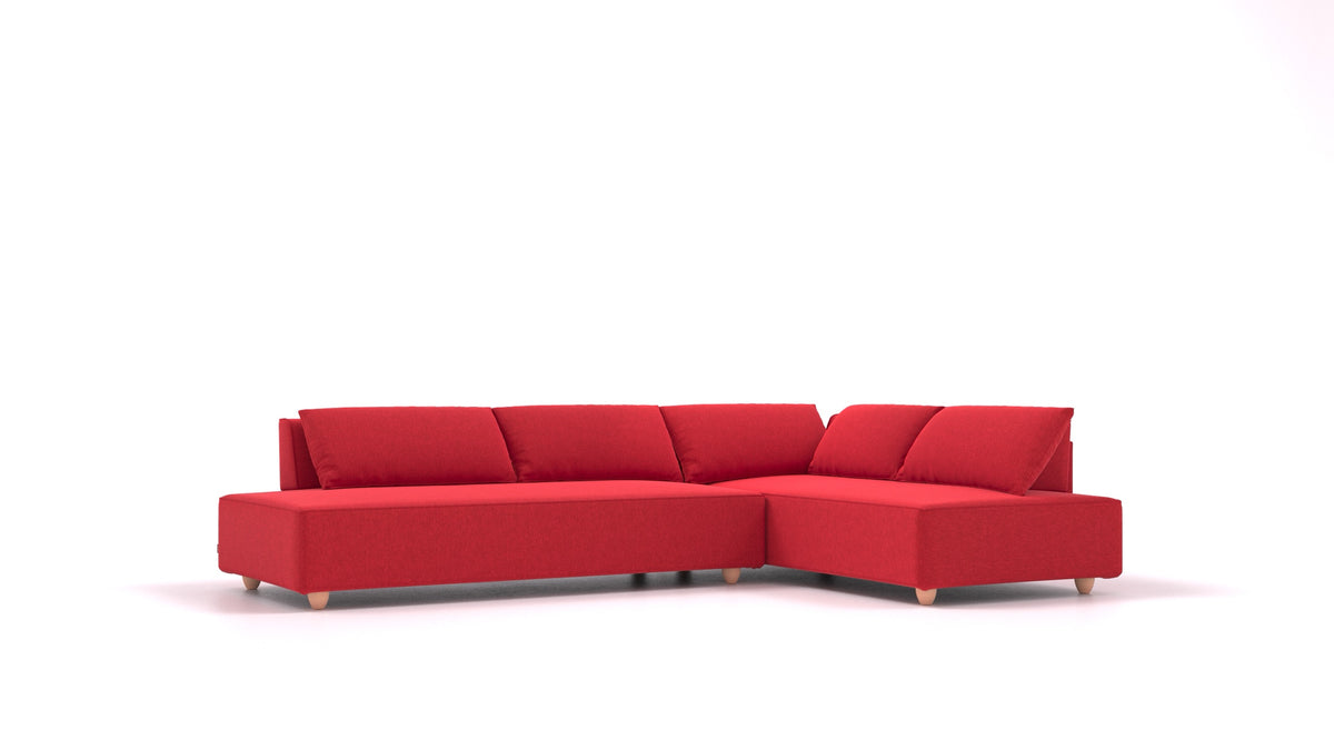 CasCais GS, divano modulare FEYDOM in tessuto Velare ET-11 Red, gambe chiare