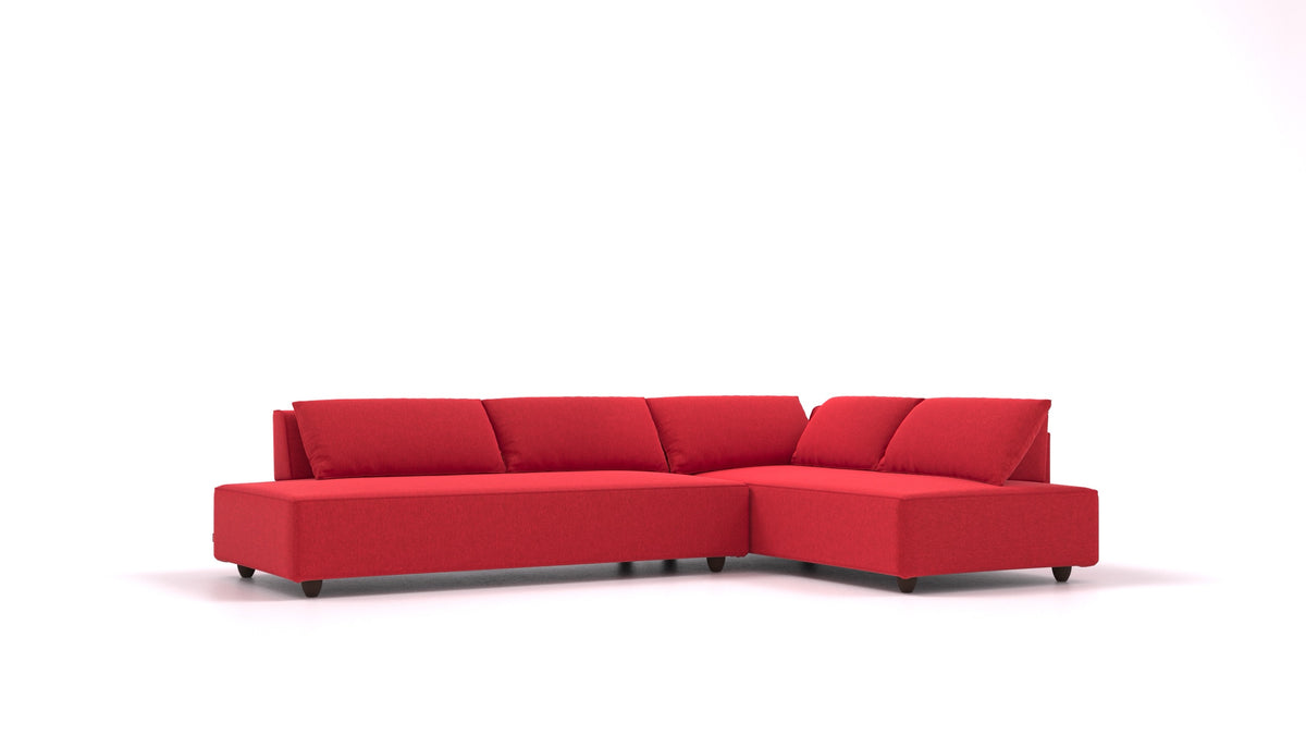 CasCais GS, divano modulare FEYDOM in tessuto Velare ET-11 Red, gambe scure