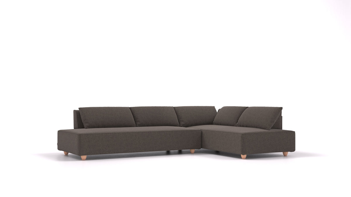 CasCais GS, divano modulare FEYDOM in tessuto Velare ET-12 Dark Grey, gambe chiare