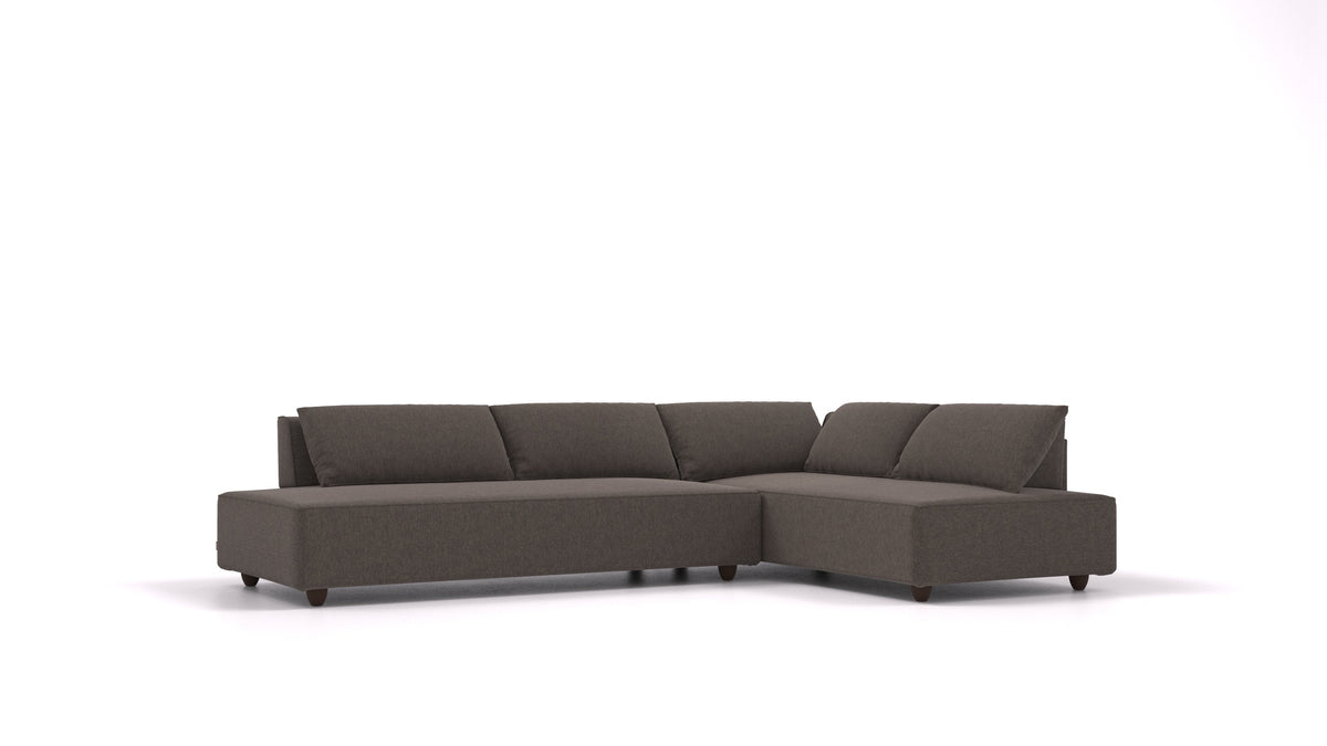 CasCais GS, divano modulare FEYDOM in tessuto Velare ET-12 Dark Grey, gambe scure