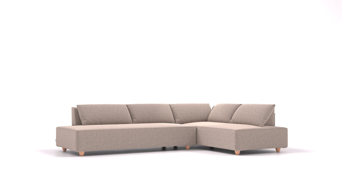 CasCais GS, divano modulare FEYDOM in tessuto Velare ET-15 Light Grey, gambe chiare