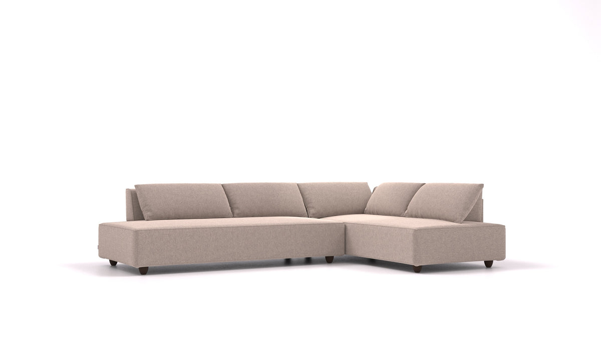 CasCais GS, divano modulare FEYDOM in tessuto Velare ET-15 Light Grey, gambe scure
