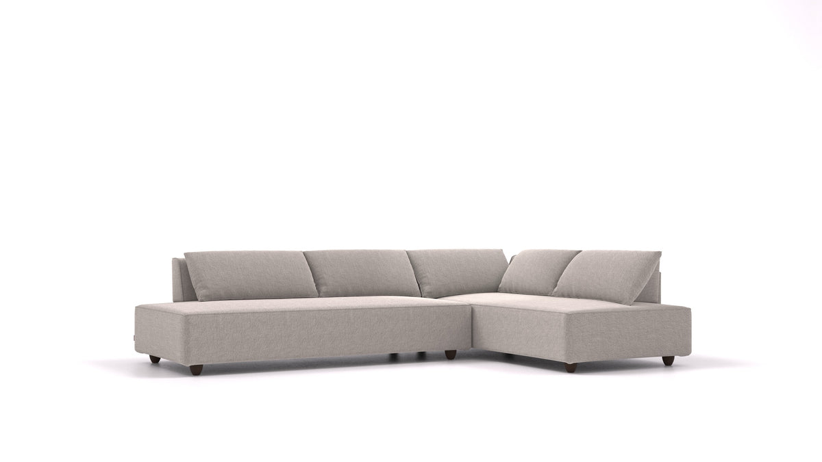 CasCais GS, divano modulare FEYDOM in tessuto Phoenix FE-84 Middle Grey, gambe scure