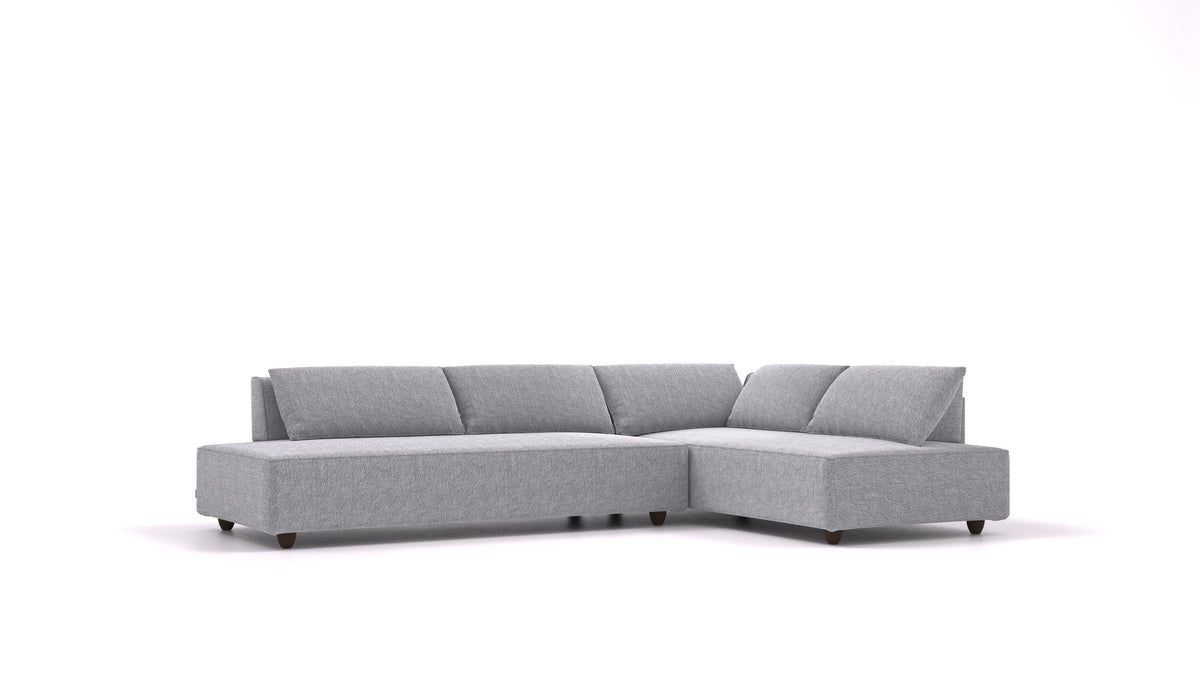 CasCais GS, divano modulare FEYDOM in tessuto Phoenix FE-92 Dark Grey, gambe scure
