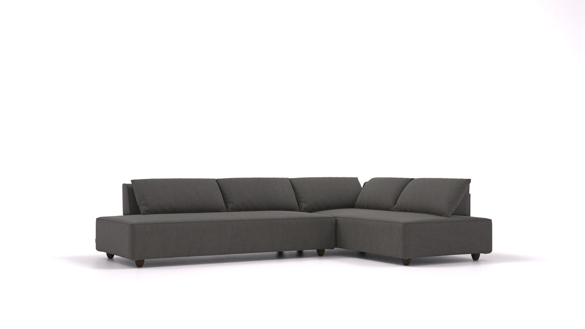 CasCais GS, divano modulare FEYDOM in tessuto Mollia FF-12 Dark Grey, gambe scure
