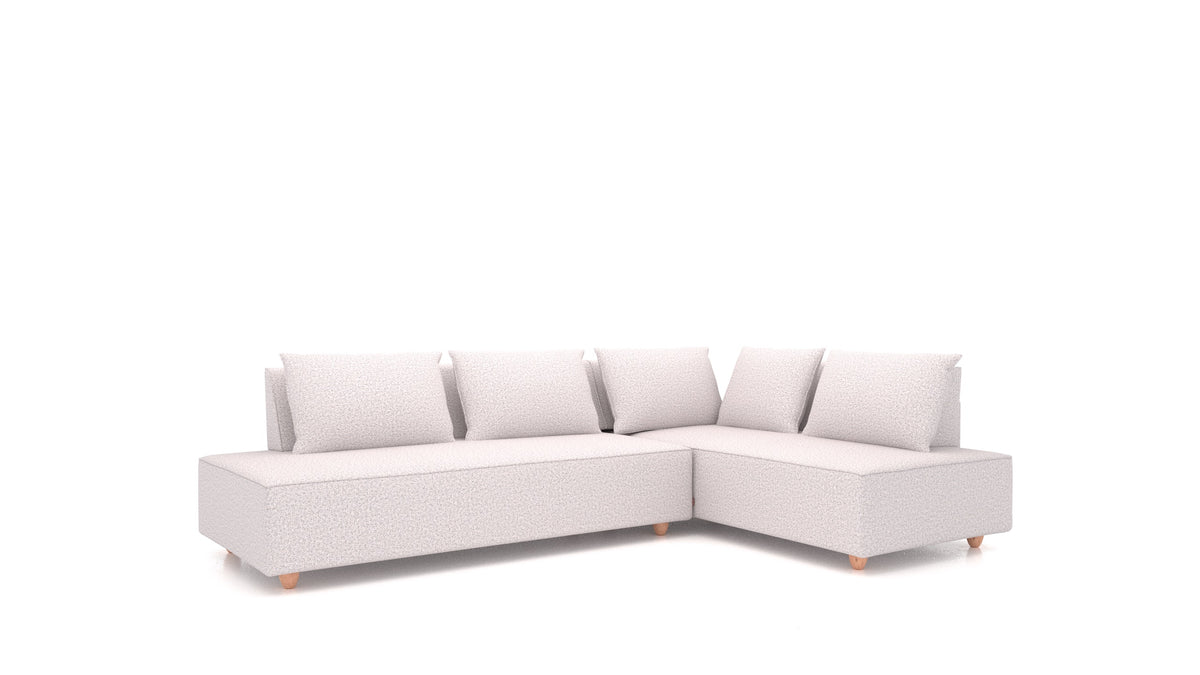 CasCais GS, divano modulare FEYDOM in tessuto Hygge HG-09 Light Grey, gambe chiare
