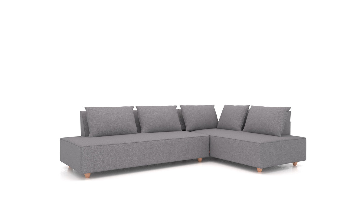 CasCais GS, divano modulare FEYDOM in tessuto Heim HM-95 Medium Grey, gambe chiare