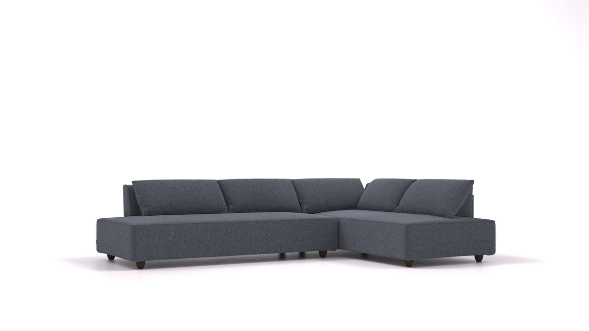 CasCais GS, divano modulare FEYDOM in tessuto Icon IC-79 Deep Blue, gambe scure