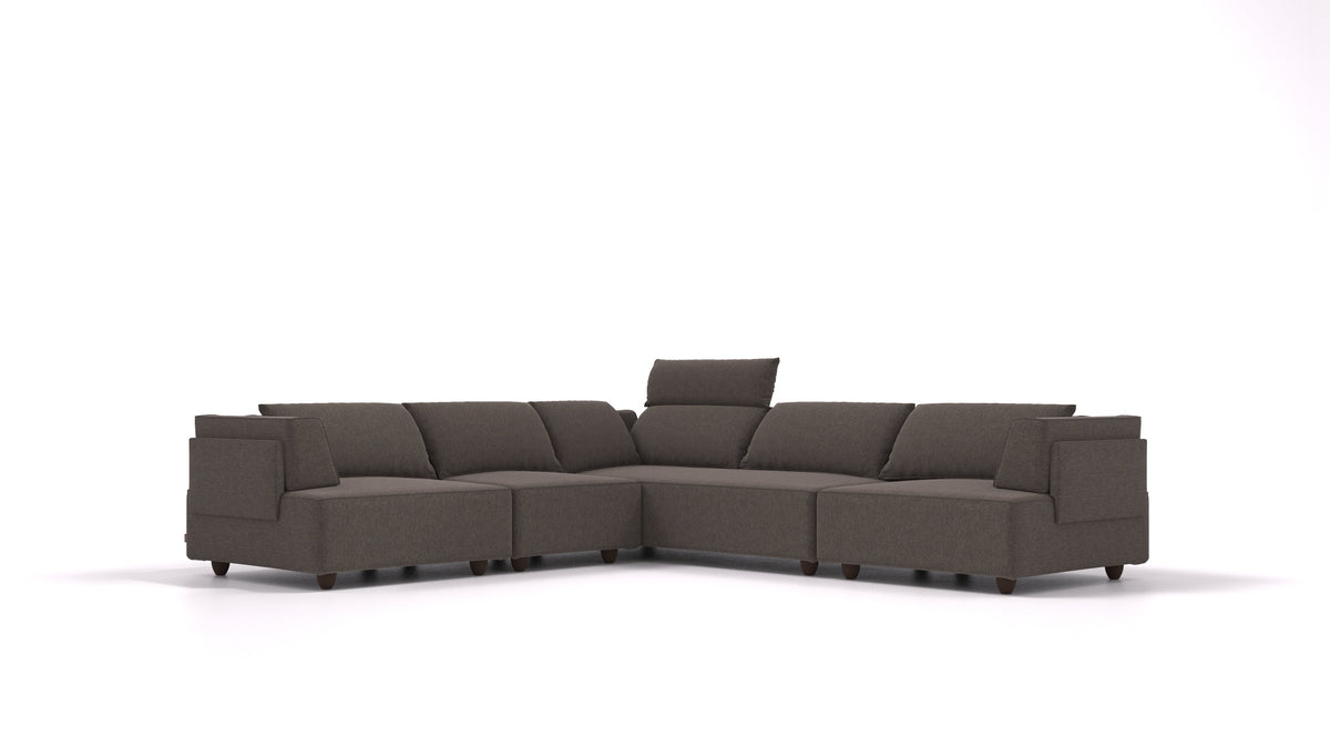 CasCais IDS, divano modulare FEYDOM in tessuto Velare ET-12 Dark Grey, gambe scure