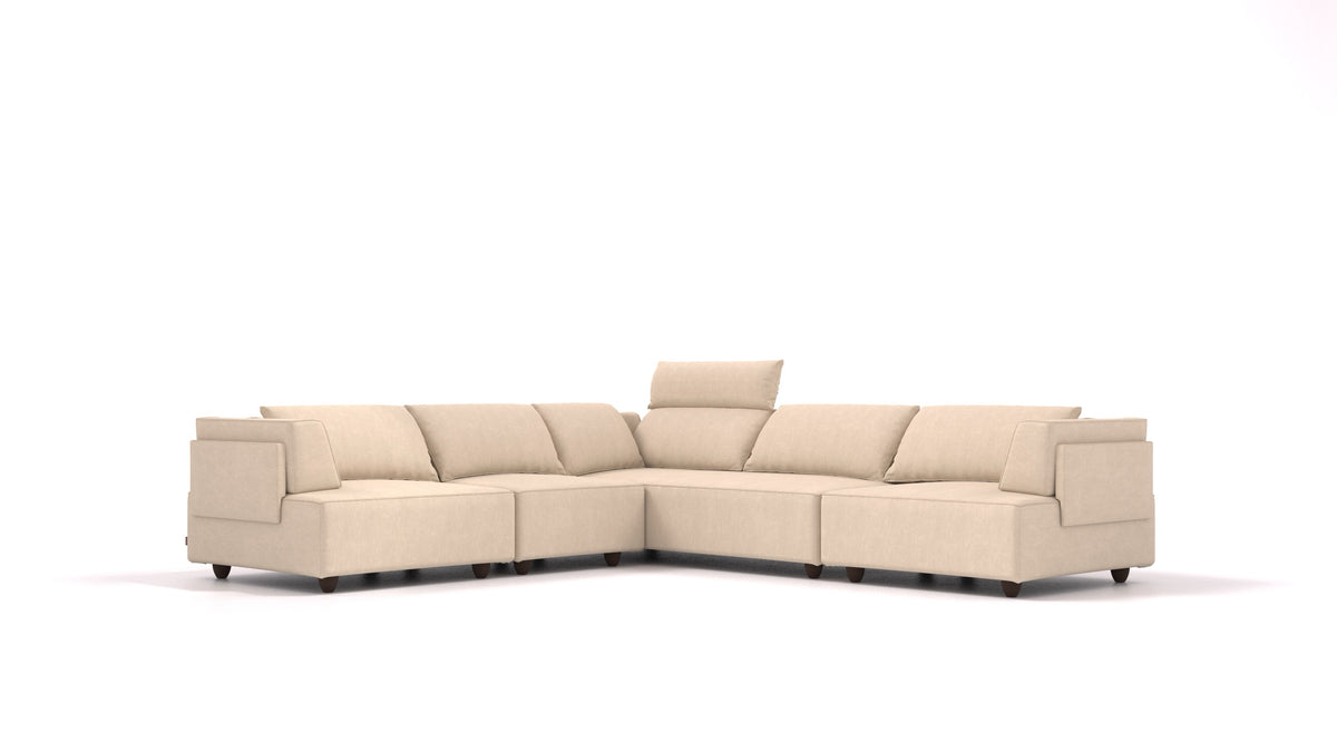 CasCais IDS, divano modulare FEYDOM in tessuto Mollia HC-03 Honey, gambe scure