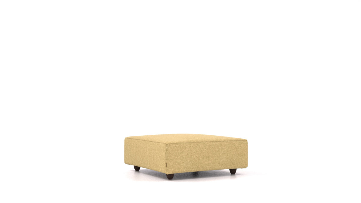 Cascais K, elemento del divano modulare FEYDOM in tessuto Alure DE-48 Yellow, gambe scure