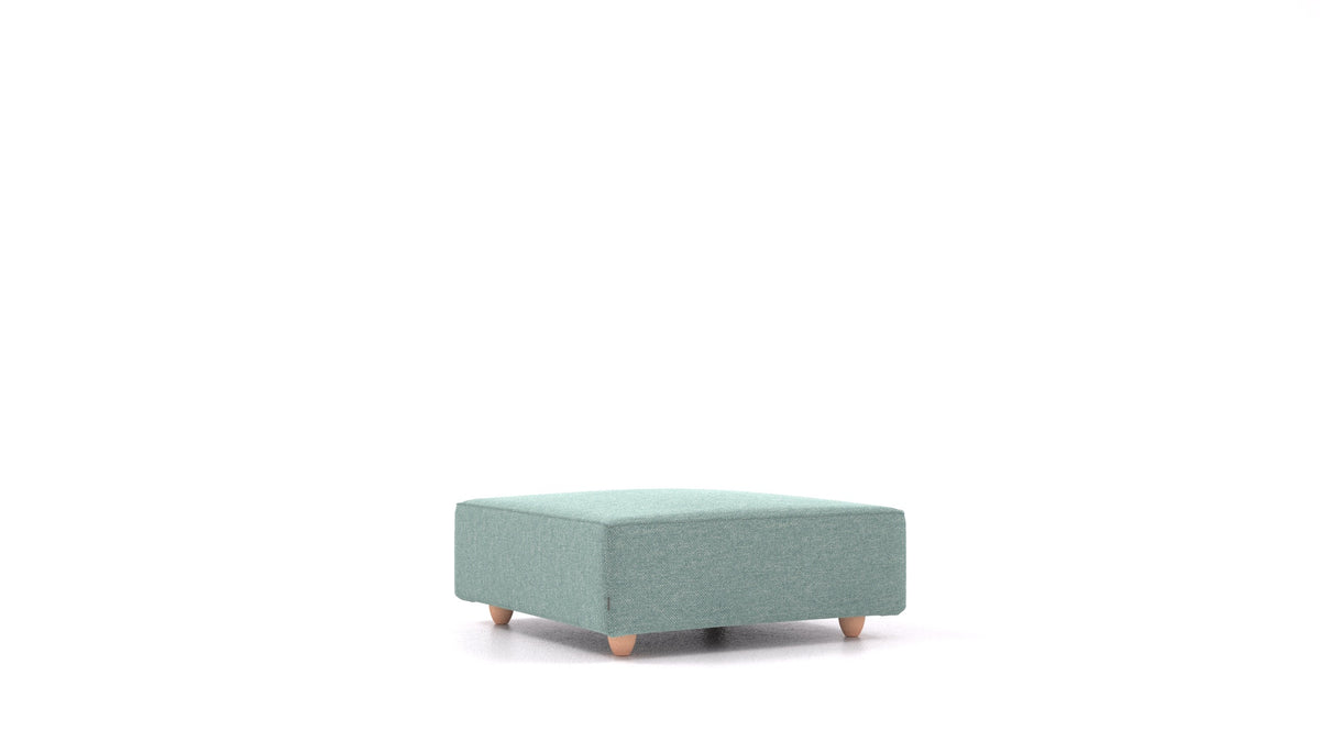 Cascais K, elemento del divano modulare FEYDOM in tessuto Alure DE-75 Pastel Blue, gambe chiare
