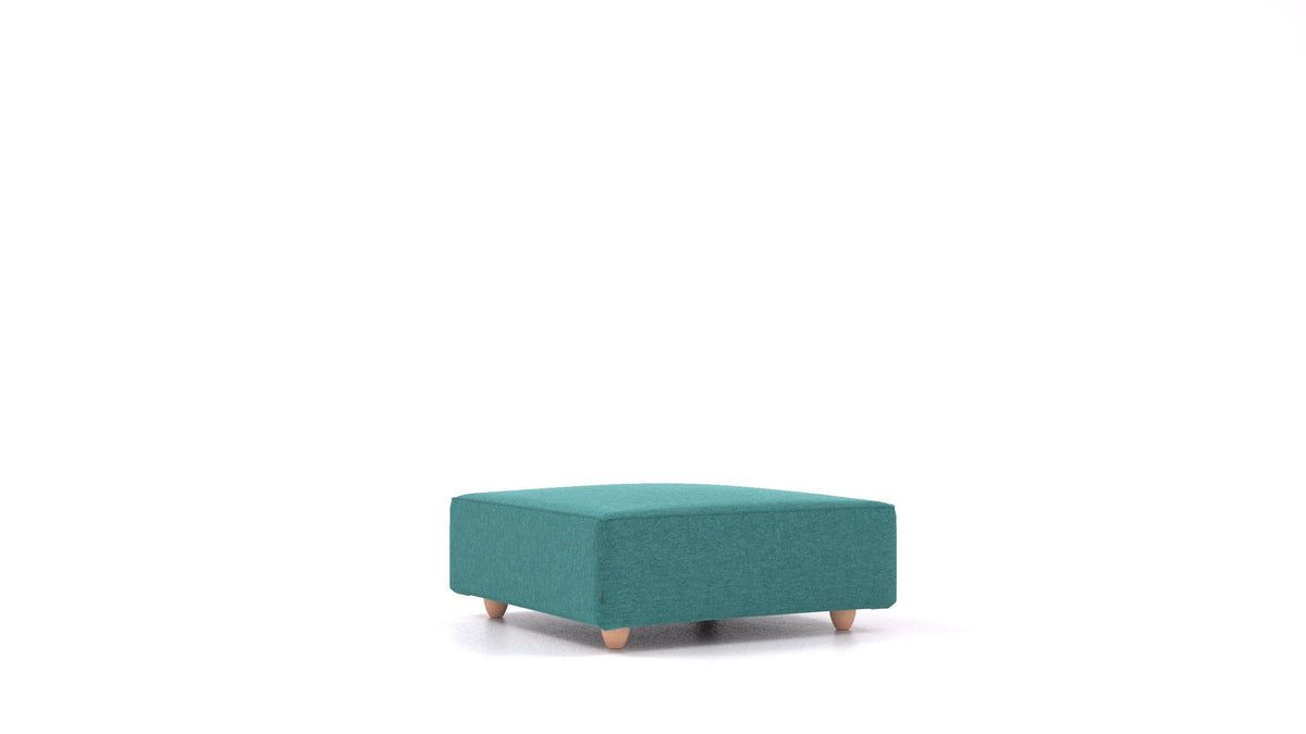 Cascais K, elemento del divano modulare FEYDOM in tessuto Velare ET-16 Turquoise, gambe chiare