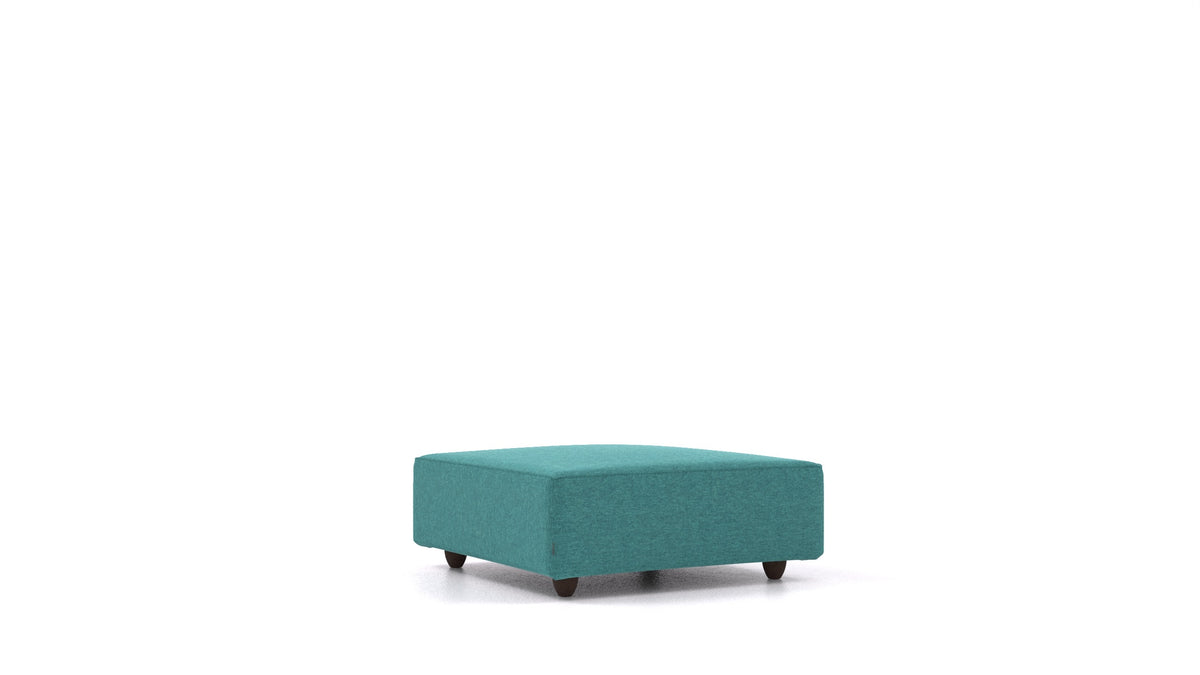Cascais K, elemento del divano modulare FEYDOM in tessuto Velare ET-16 Turquoise, gambe scure