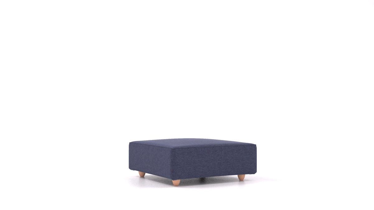 Cascais K, elemento del divano modulare FEYDOM in tessuto Velare ET-80 Noble Blue, gambe chiare