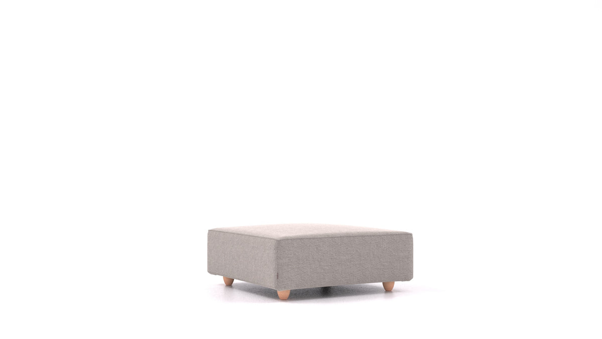 Cascais K, elemento del divano modulare FEYDOM in tessuto Phoenix FE-84 Middle Grey, gambe chiare