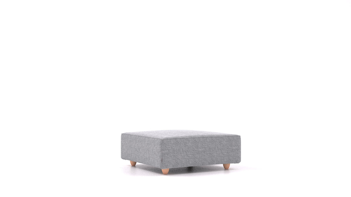 Cascais K, elemento del divano modulare FEYDOM in tessuto Phoenix FE-92 Dark Grey, gambe chiare
