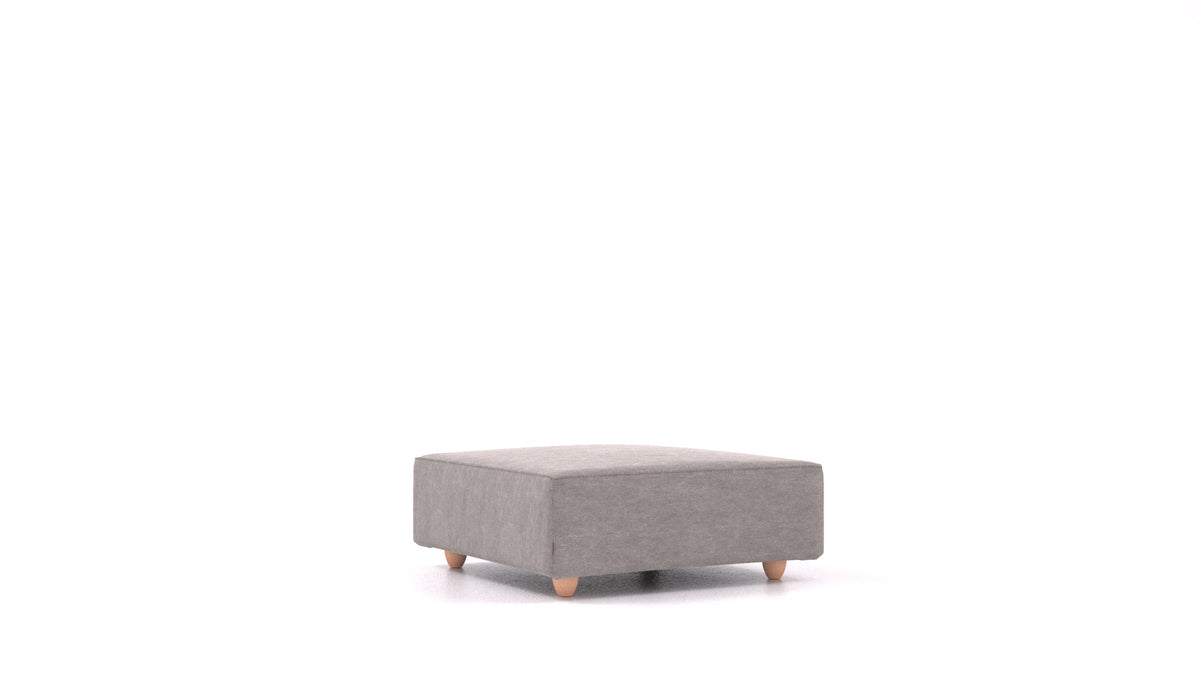 Cascais K, elemento del divano modulare FEYDOM in tessuto Mollia FF-14 Middle Grey, gambe chiare