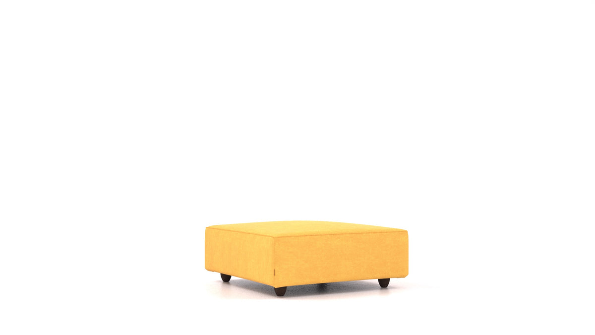 Cascais K, elemento del divano modulare FEYDOM in tessuto Mollia FF-16 Yellow, gambe scure