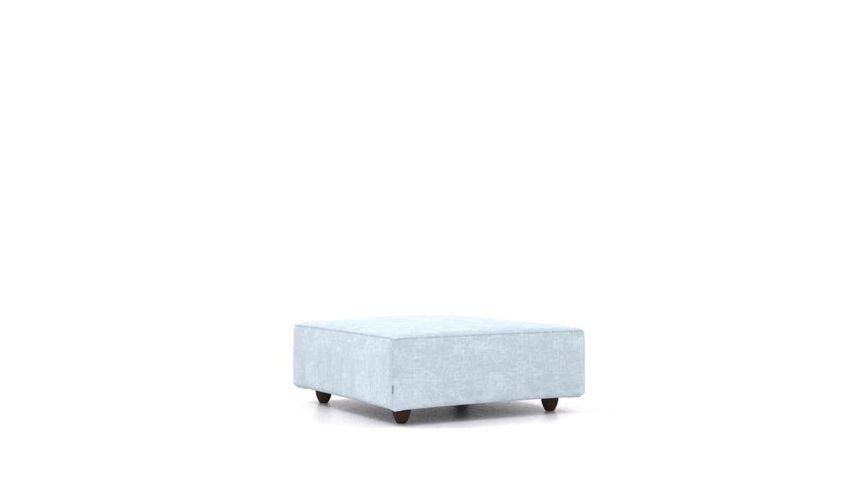 Cascais K, elemento del divano modulare FEYDOM in tessuto Mollia FF-19 Pastel Blue, gambe scure
