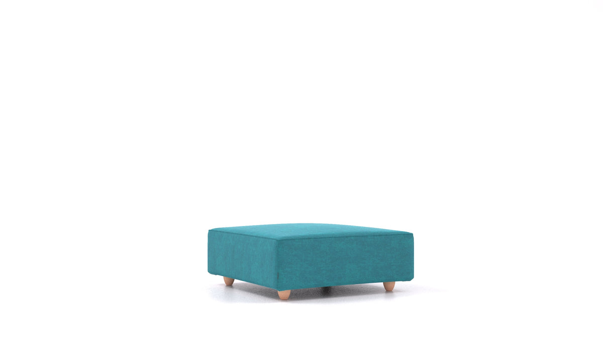 Cascais K, elemento del divano modulare FEYDOM in tessuto Mollia FF-20 Turquoise, gambe chiare