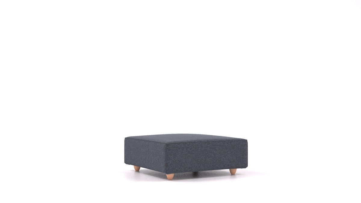 Cascais K, elemento del divano modulare FEYDOM in tessuto Icon IC-79 Deep Blue, gambe chiare