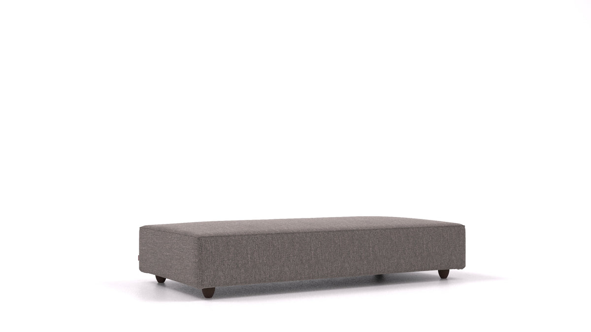 Cascais L, elemento del divano modulare FEYDOM in tessuto Alure DE-92 Middle Grey, gambe scure