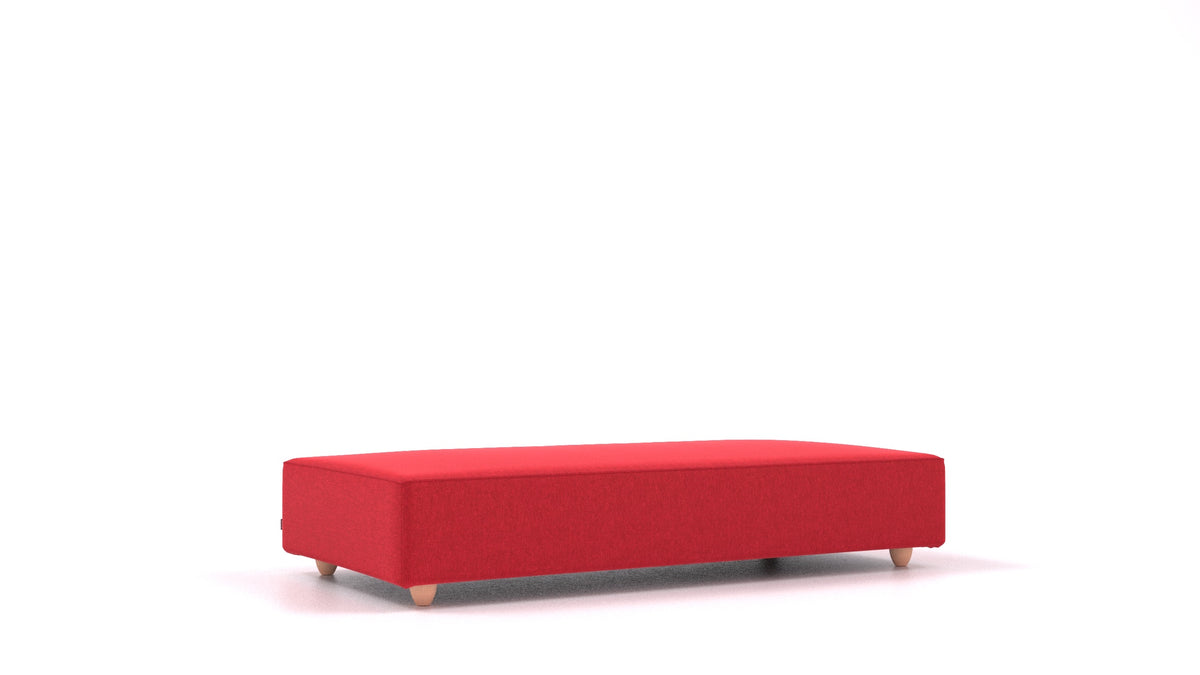Cascais L, elemento del divano modulare FEYDOM in tessuto Velare ET-11 Red, gambe chiare