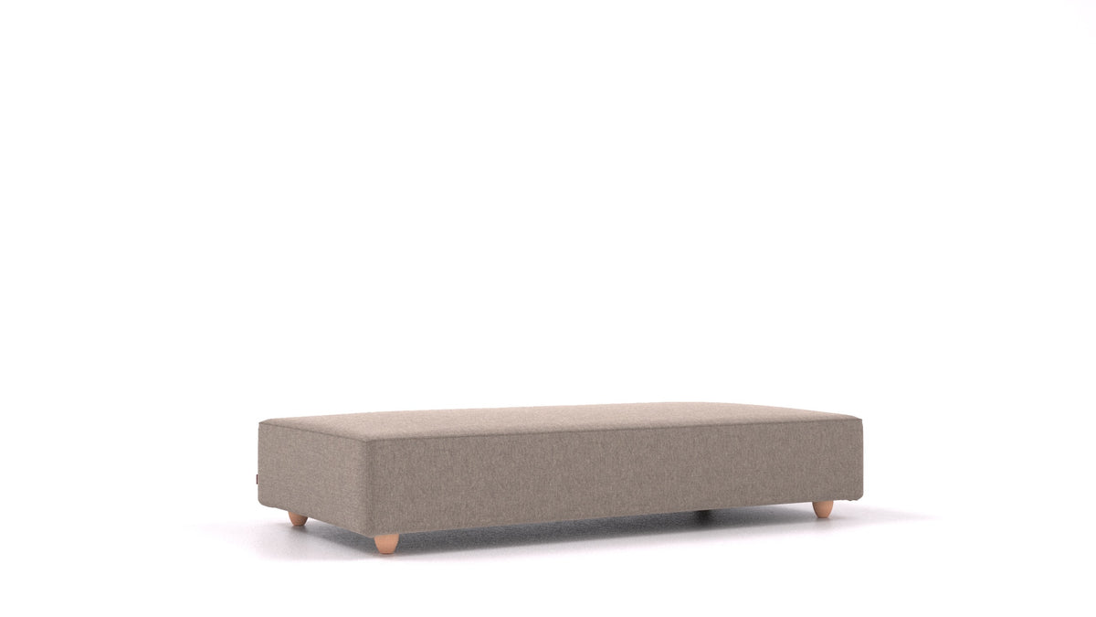 Cascais L, elemento del divano modulare FEYDOM in tessuto Velare ET-14 Middle Grey, gambe chiare