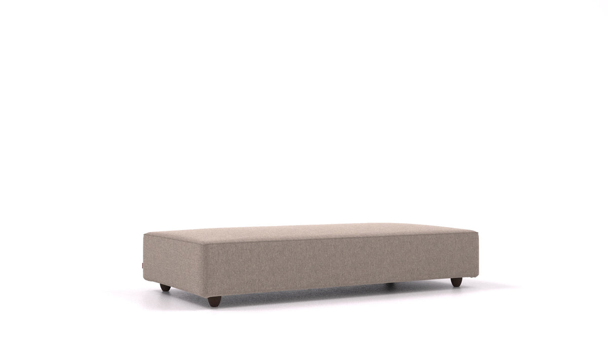 Cascais L, elemento del divano modulare FEYDOM in tessuto Velare ET-14 Middle Grey, gambe scure