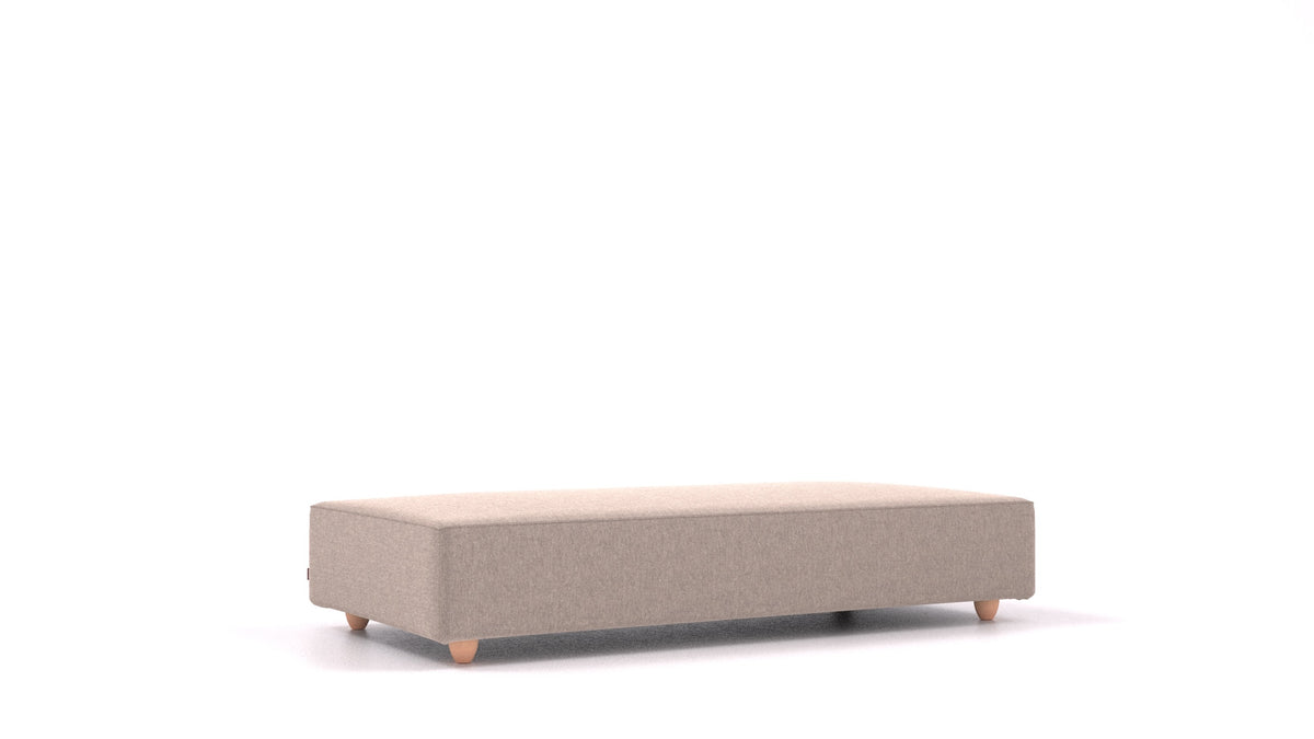Cascais L, elemento del divano modulare FEYDOM in tessuto Velare ET-15 Light Grey, gambe chiare